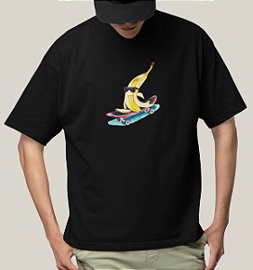 Camiseta Oversized Masculina Preta Algodão Premium WSS Radical Banana