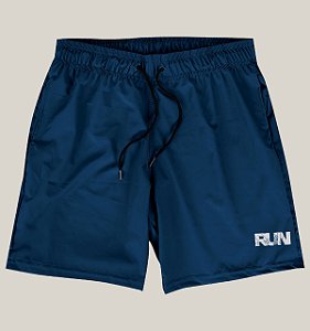 Bermuda Academia Corrida Masculina Azul Elastano Premium Tactel WSS Brasil Run Energia