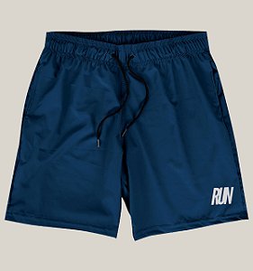 Bermuda Academia Corrida Masculina Azul Elastano Premium Tactel WSS Brasil Run Minimalist