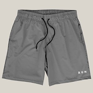 Bermuda Corrida Academia Masculina Cinza Elastano Premium Tactel WSS Brasil Run II