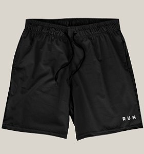 Bermuda Academia Corrida Masculina Preta Elastano Premium Tactel WSS Brasil Run II