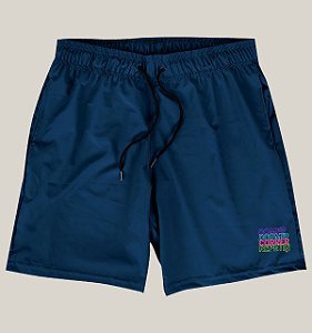 Bermuda Academia Corrida Masculina Azul Elastano Premium Tactel WSS Brasil Run Rotina