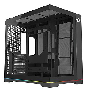Gabinete Gamer Redragon Scalpel Sem Fans Gc-628 Com Led Argb Preto