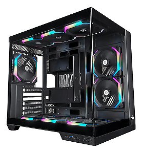 Gabinete Gamer Redragon Wideload Pro, Mid Tower, Vidro Temperado, ATX, Sem Fonte, Sem Fan, CA-604B-PRO