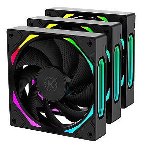 Kit 3 Fan Cooler Gamer Halo Argb Kalkan 5v Pwm 120mm Preto