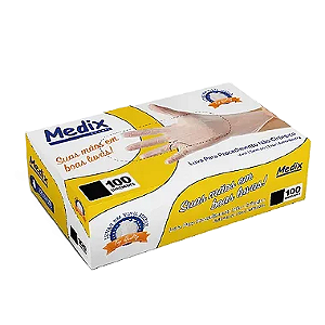Luva Vinil Sem Pó 100un Medix