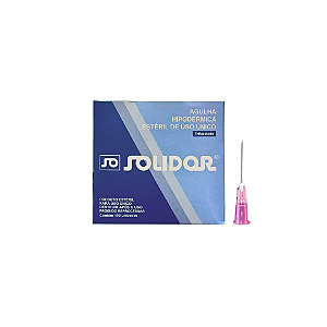 Agulha Hipodérmica Descartável 40x1,20mm (18g x 1/2) Rosa Solidor