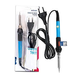 Ferro de Solda Exbom 127V 15 a 60W Ajustável com 5 Ponteiras e Suporte