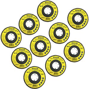 Kit 10 Discos de Lixadeira 115mm Granulação 80, 13.300 RPM