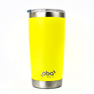 Copo Térmico com Tampa 591ml  aço inoxidável Oba Térmic Amarelo Neon