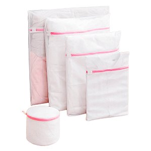 Kit 5 Sacos de Lavar Roupas Delicadas Reutilizáveis