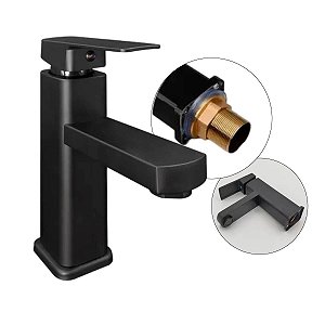 Torneira Monocomando para Lavatório em Aço Inox Preta