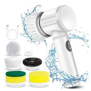 Escova de Limpeza Elétrica Giratória 6 em 1 Recarregável USB