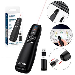 Controle Apresentador de Slides Laser 30M Sem Fio 2.4G Profissional