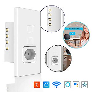 Interruptor Inteligente com Tomada 2 Botões Wireless Bivolt