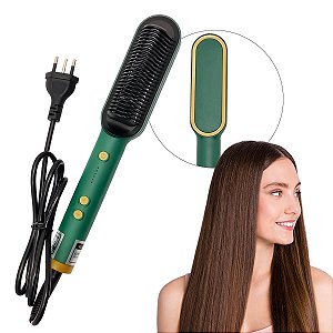 Escova Alisadora Bivolt com Controle de Temperatura - Verde
