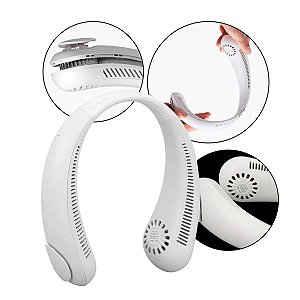 Ventilador Portátil com Bateria 2400mAh e 3 Modos de Ventilação | Branco