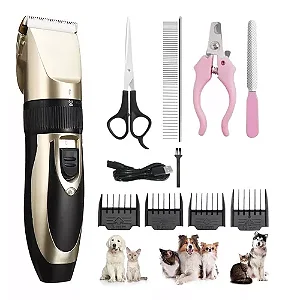 Máquina de Tosa Recarregável para Cães e Gatos com Acessório