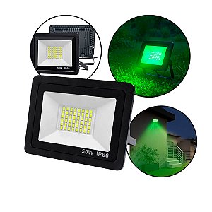 Refletor LED 50W Bivolt Verde IP66 à Prova d’Água SMD