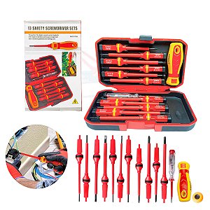 Kit Chave de Fenda Isolada 13 em 1 com Imã e Cabo Ergonômico