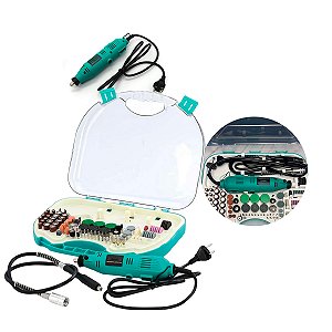 Micro retífica 450w 110v com controle de velocidade e 211 peças
