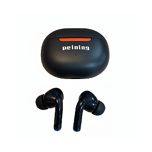 Fone de Ouvido Bluetooth 5.4 com Display LED e Estojo Digital Preto