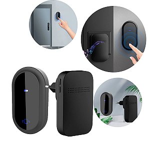 Campainha Sem Fio Autoalimentada sem Bateria 150m IP44 com 38 Melodias