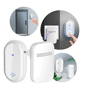 Campainha Sem Fio Autoalimentada sem Bateria Alcance 150m com 38 Melodias