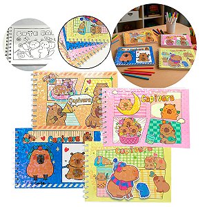 Livro de Colorir Capivara para Crianças e Adultos com 48 Páginas