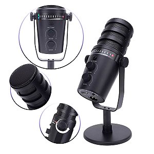 Microfone Condensador Profissional para Gravação Podcast Streaming e Home Studio
