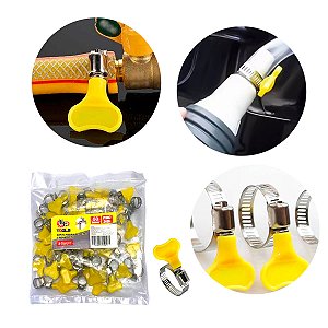 Kit 50 Abraçadeiras de Metal com Borboleta 10-16mm para Mangueiras e Tubos