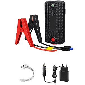 Auxiliar de Partida Veicular 12000mAh 600A Power Bank Portátil com USB 12V