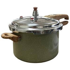 Panela de Pressão Cerâmica Indução 4,2L Max Chef Wood Verde Acinzentado
