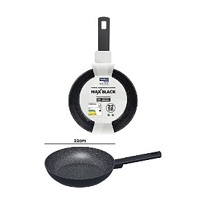 Frigideira Cerâmica 22cm com Fundo de Indução Antiaderente Preta