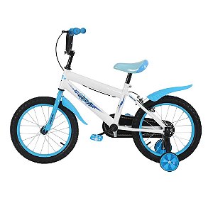Bicicleta Infantil Aro 16 Branca com Rodinhas Removíveis Candy Strike Unitoys