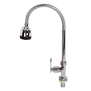 Torneira Gourmet de Mesa para Cozinha com Ducha Flexível 2 Jatos Inox