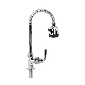 Torneira Gourmet Flexível de Mesa com Ducha 1/2 Pol Inox 55cm