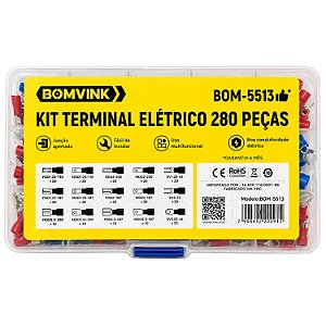 Kit 280 Terminais Conectores Elétricos Pré-Isolados para Fios e Cabos