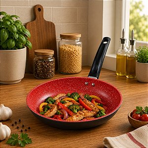 Frigideira Fratelli Max Chefe 26cm Cerâmica para Indução Vermelha