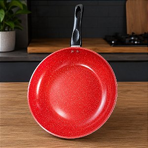 Frigideira Black Red Max Chef 22cm Cerâmica para Indução Vermelha