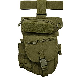 Bolsa Tática de Perna Oxford 800D Resistente à Água Verde