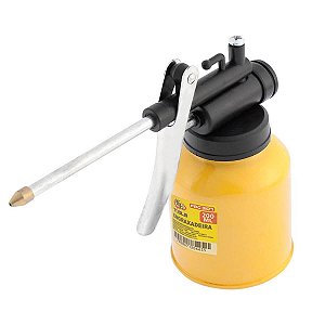 Almotolia Bomba de Óleo 200ml em Aço com Bico Rígido para Lubrificação