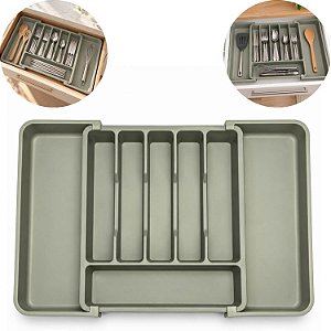 Organizador de Talheres Extensível Ajustável para Gaveta de Cozinha