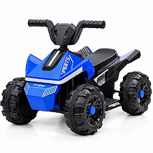 Quadriciclo Elétrico Infantil 6V Azul com Farol Led Som Frente e Ré