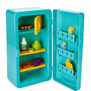 Mini Geladeira Infantil Little Icebox Verde com 12 Mini Acessórios