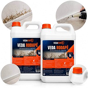 Kit 2 Veda Rodapé 5 Litros Impermeabilizante para Umidade Ascendente
