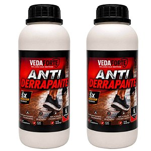 Kit 2 Antiderrapante para Pisos Veda Forte 1 Litro Porcelanato e Cerâmica