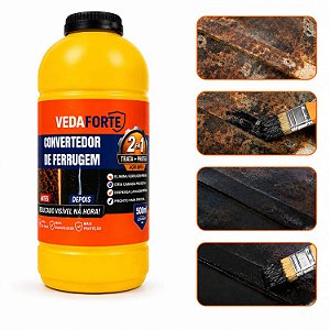 Convertedor de Ferrugem Veda Forte 500ml Trata e Protege Metais