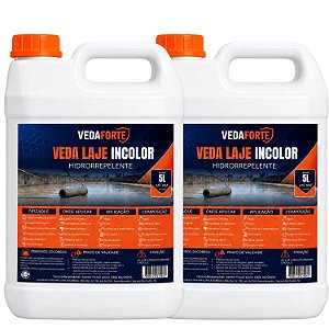 Kit 2 Vedalaje Veda Forte Incolor 5 Litros Impermeabilizante para Lajes