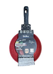 Frigideira 18cm Antiaderente Stone para Indução e Gás Vermelha